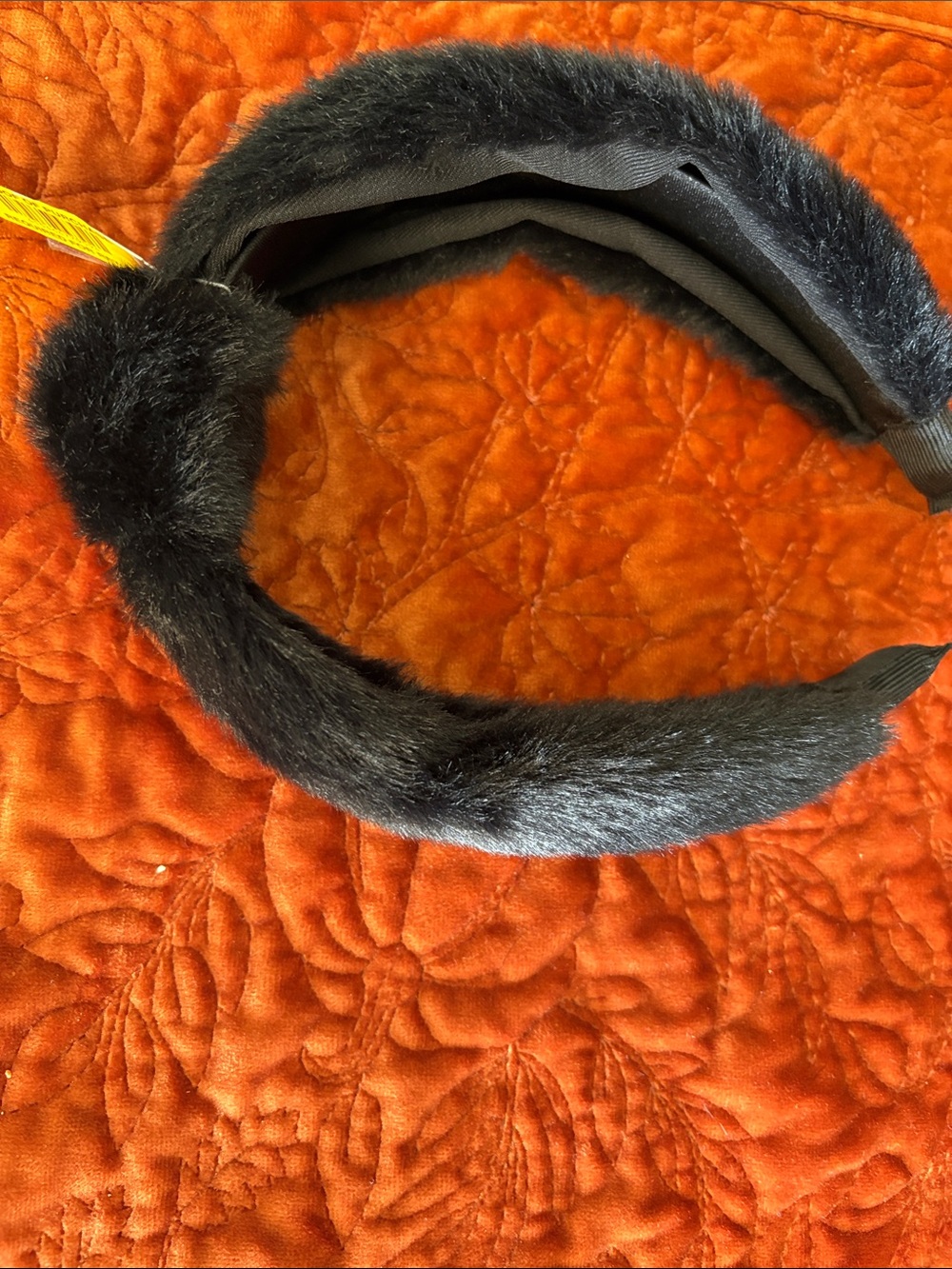 Fendi Black Faux Fur Ear Warmer Headband